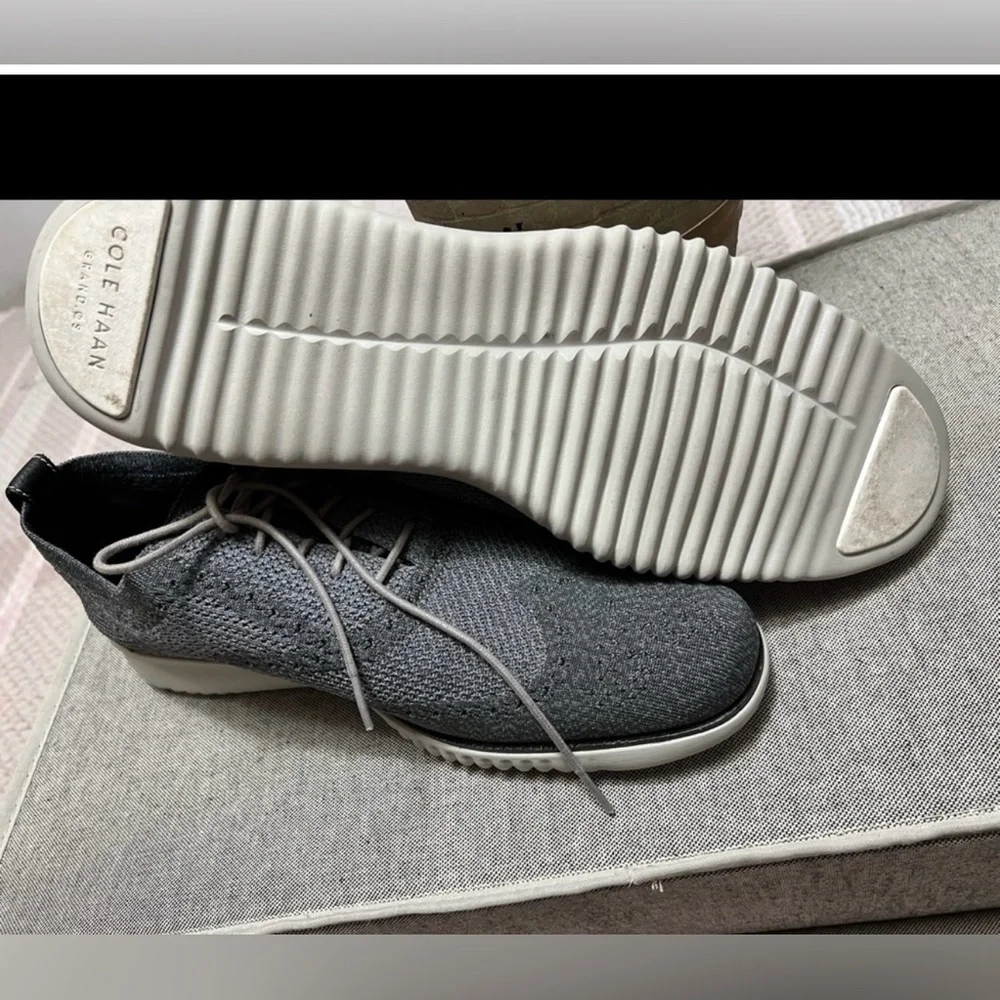 COLE HAAN] 2 ZEROGRAND Gray Knit Oxfords